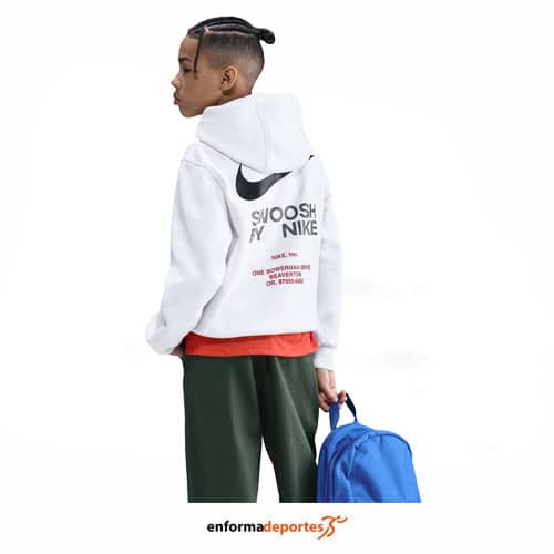 Sudadera junior Nike Sportswear Athl Po Hoodie Bb | WHITE/BLACK - Imagen 3