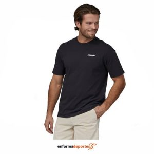 Camiseta hombre Patagonia P6 Logo Hoody | NEGRO