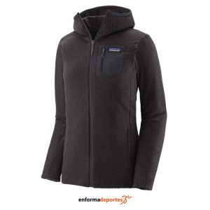 FORRO POLAR MUJER PATAGONIA R1 AIR FULL ZIP HOODY | NEGRO