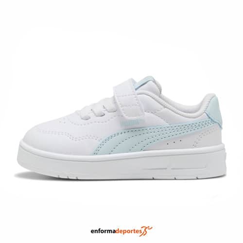Zapatilla infantil Puma Court Lally Ac+ | PUMA WHITE-PEACEFUL BLUE - Imagen 3