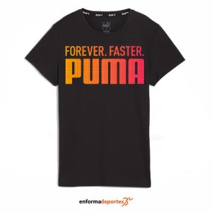 CAMISETA MUJER PUMA RUN FAVORITES FOREVER PUMA BLACK | BLACK