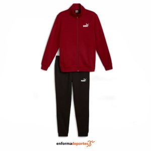 CHANDAL HOMBRE PUMA CLEAN SWEAT SUIT FL DARK OLIVE | RED