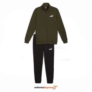 CHANDAL HOMBRE PUMA CLEAN SWEAT SUIT FL DARK OLIVE | OLIVE