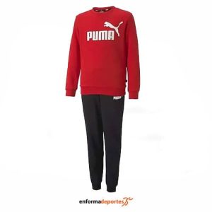 CHANDAL JUNIOR PUMA NO.1 LOGO SWEAT SUIT DARK OLIVE | ALL TIME RED