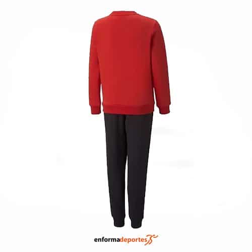 CHANDAL JUNIOR PUMA NO.1 LOGO SWEAT SUIT DARK OLIVE | ALL TIME RED - Imagen 3