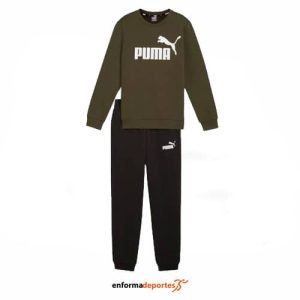 CHANDAL JUNIOR PUMA NO.1 LOGO SWEAT SUIT DARK OLIVE | OLIVE