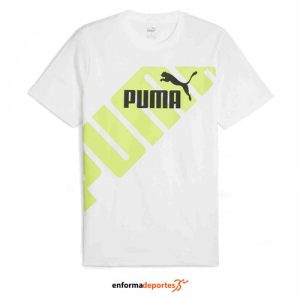 CAMISETA HOMBRE PUMA POWER GRAPHIC PUMA WHITE | WHITE-LIME SH