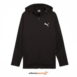 SUDADERA HOMBRE PUMA EVOSTRIPE FULL-ZIP PUMA WHITE | BLACK