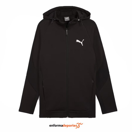 SUDADERA HOMBRE PUMA EVOSTRIPE FULL-ZIP PUMA WHITE | BLACK