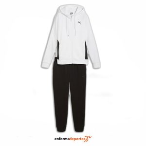 CHANDAL MUJER PUMA CLASSIC HOODED TRACKSUIT PUMA BLACK | WHITE
