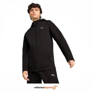 CHAQUETA HOMBRE PUMA EVOSTRIPE FULL-ZIP MEDIUM GRAY HEEATHER | BLACK