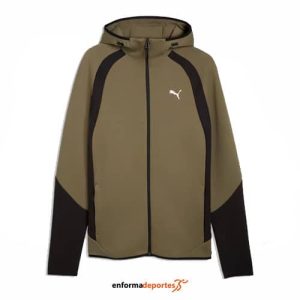 Sudadera Hombre Puma Evostripe Full Zip Hoodie | GREEN