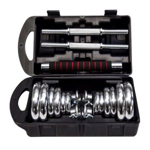 Set de pesas cromado con extension 20.6 kg Runic