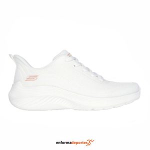 ZAPATILLA MUJER SKECHERS BOBS SQUAD WAVES | WHITE TEXTILE/SYNTHETIC T