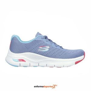 ZAPATILLA MUJER SKECHERS ARCH FIT-INFINITY COOL | BLUE MESH/AQUA & HOT PINK