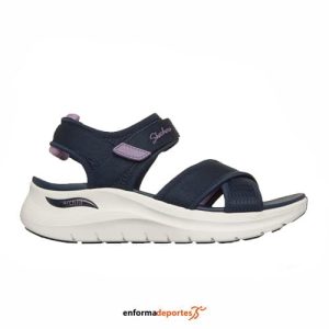 Sandalias mujer Skechers Arch Fit 2.0 Sandal – Feelin’ Bright | NAVY/ PURPLE WEBBING/MESH
