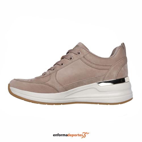 ZAPATILLA MUJER SKECHERS BILLION 2 | TAUPE CRUSHED MICROFIBER - Imagen 3
