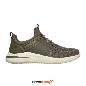 ZAPATILLA HOMBRE SKECHERS DELSON 3.0 – CICADA | OLIVE KNITTED MESH WE/ SY