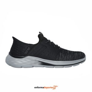 ZAPATILLA HOMBRE SKECHERS GARNER | BLACK TEXTILE / SYNTHETIC