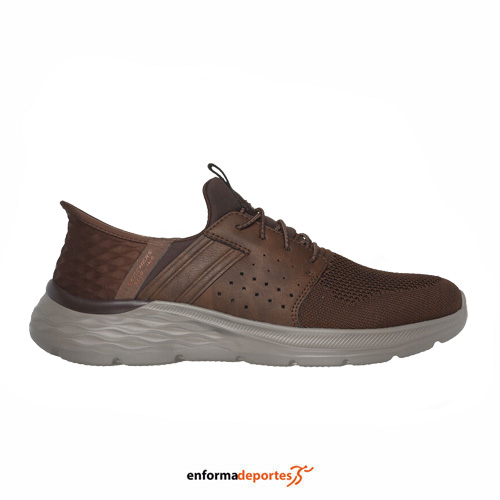 ZAPATILLA HOMBRE SKECHERS GARNER | DARK BROWN TEXTILE / SYNT - Imagen 2