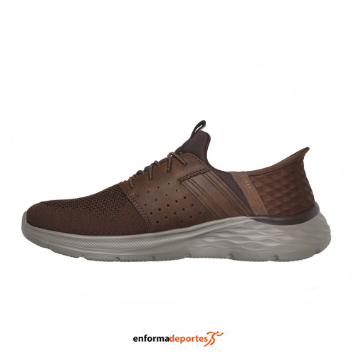 ZAPATILLA HOMBRE SKECHERS GARNER | DARK BROWN TEXTILE / SYNT - Imagen 3