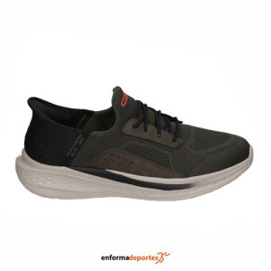 ZAPATILLA HOMBRE SKECHERS SLADE – COHEN | OLIVE KNIT / SYNTHETIC