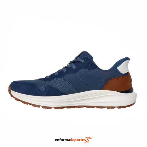 ZAPATILLA HOMBRE SKECHERS SLADE ULTRA-MERCER | BLUE LEATHER / MESH - Imagen 3