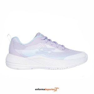 ZAPATILLA JUNIOR SKECHERS MICROSPEC ADVANCE | WHITE MESH/LAVENDER TRIM/