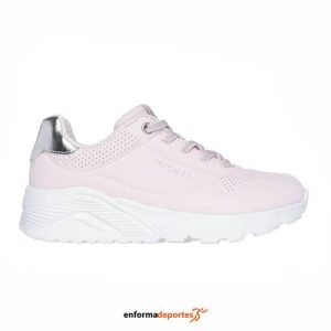 Zapatilla Junior Skechers Uno Lite | PINK SYNTHETIC/ SILVER TR