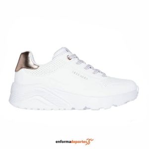 Zapatilla Junior Skechers Uno Lite | WHITE SYNTHETIC/ TRIM