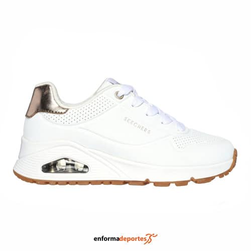ZAPATILLA JUNIOR SKECHERS UNO GEN1 | WHITE SYNTHETIC/TRIM