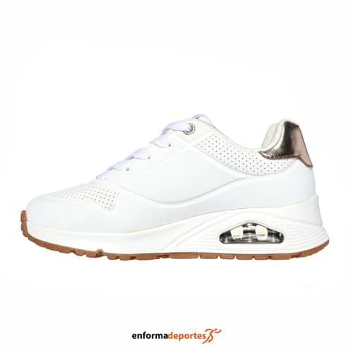 ZAPATILLA JUNIOR SKECHERS UNO GEN1 | WHITE SYNTHETIC/TRIM - Imagen 3