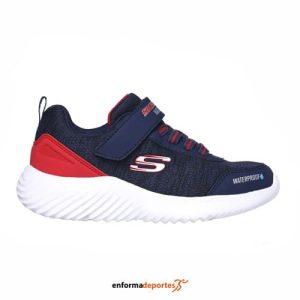 ZAPATILLA JUNIOR SKECHERS BOUNDER | NAVY SYNTHETIC/ TEXTILE/