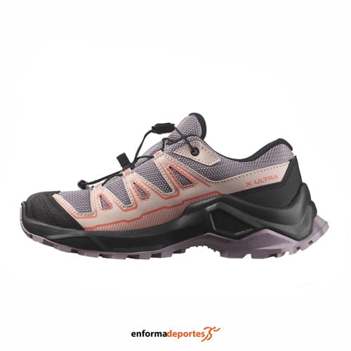 Zapatilla junior Salomon X Ultra Gtx | NIRVANA/BLACK/FUSION CORA - Imagen 3