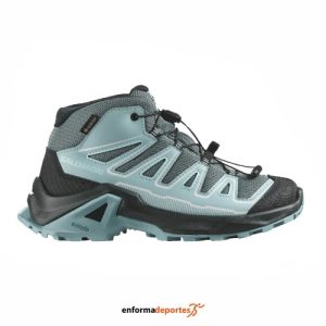 Bota junior Salomon x Ultra Mid Gtx | TURBULENCE/BLACK/TOURMALI