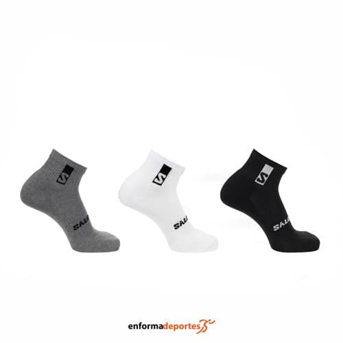 Calcetines unisex Salomon EveryDay Ankle | BLACK/WHITE/MED GREY MELA - Imagen 2