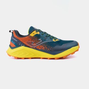 Zapatillas Trail Running Tundra 2617 Verde Petróleo Amarillo Naranja