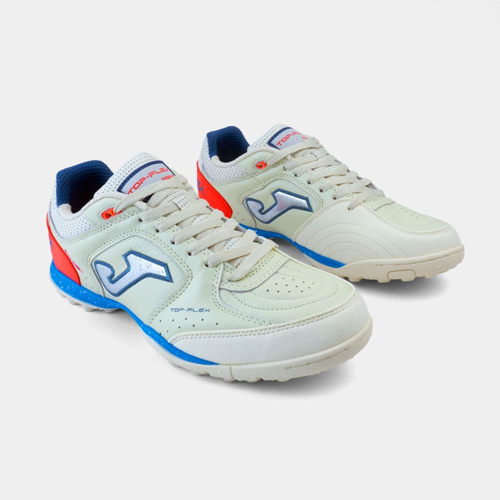 Zapatillas Futbol Top Flex 2625 TF Beige Naranja - Imagen 4