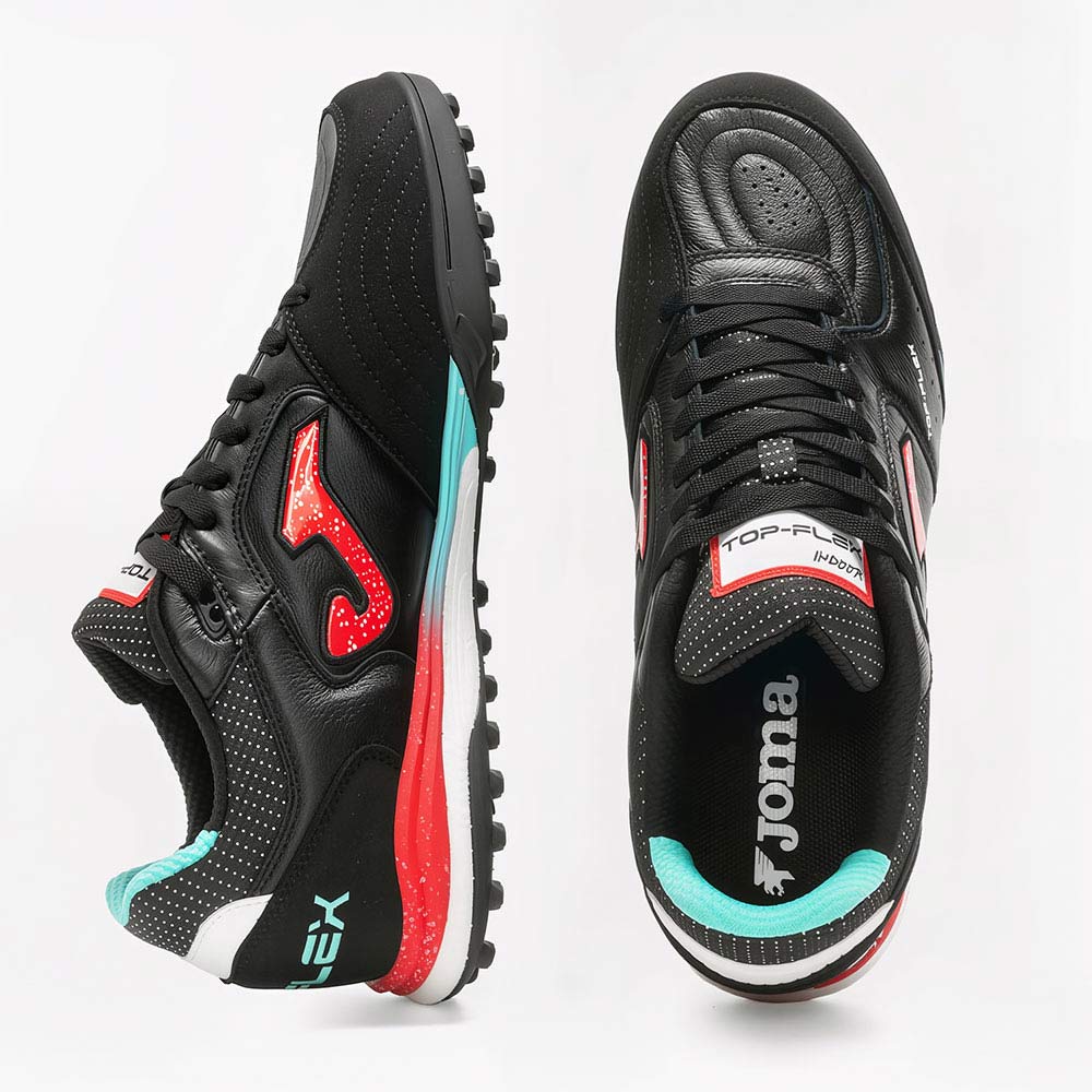 Zapatillas Futbol Top Flex Rebound 2601 TF Negro Rojo - Imagen 5