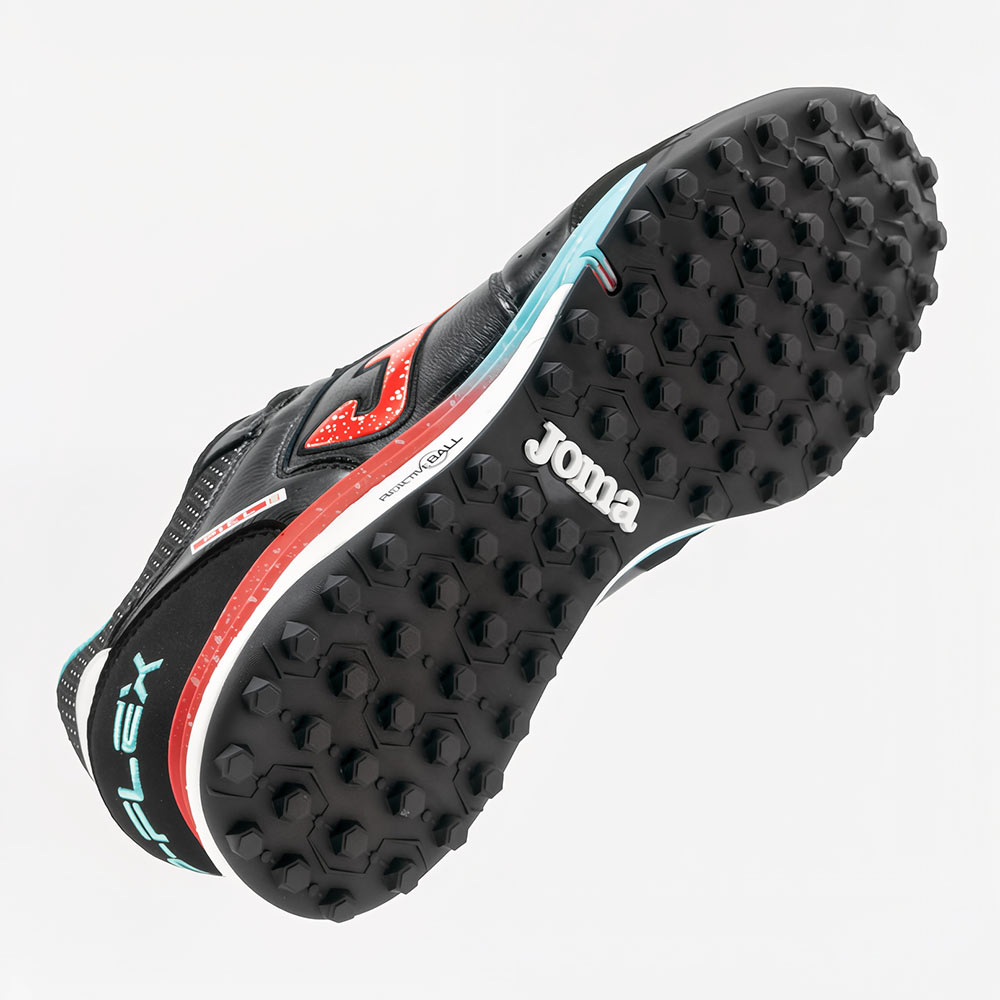 Zapatillas Futbol Top Flex Rebound 2601 TF Negro Rojo - Imagen 6