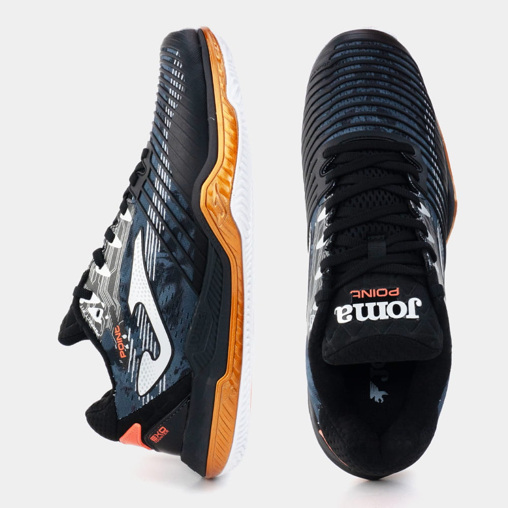 Zapatillas Tenis Point Men 2501 C Negro Naranja - Imagen 5