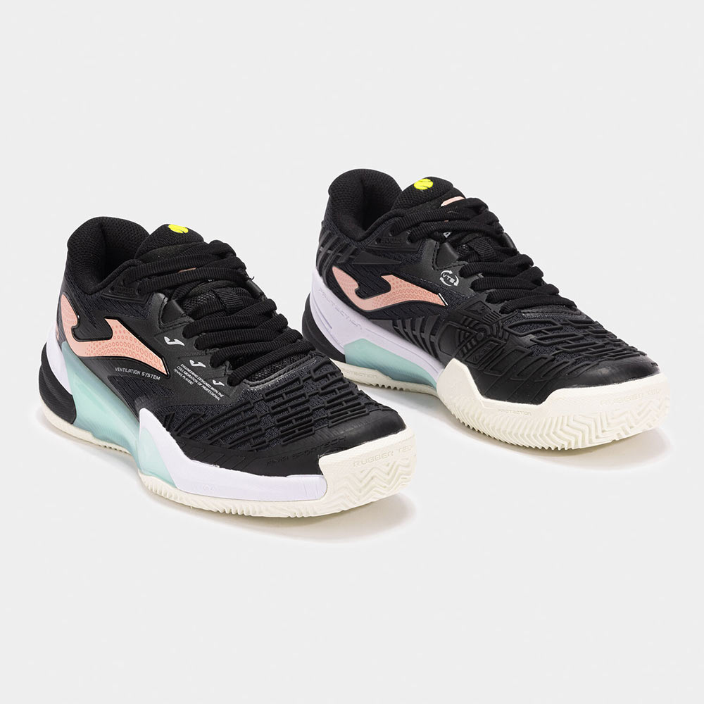 Zapatillas Tenis Roland Lady 2501 C Negro Rosa Celeste - Imagen 3