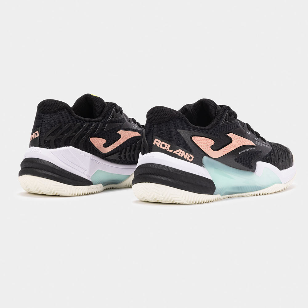 Zapatillas Tenis Roland Lady 2501 C Negro Rosa Celeste - Imagen 4